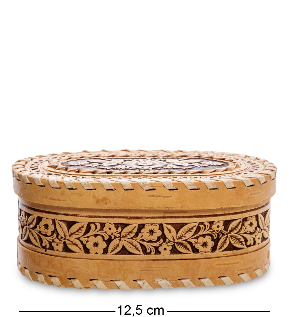 Короб "цветы". Береста. Шкатулка из бересты. Береста. Шкатулка из бересты "цветы".
