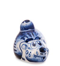 ГЛ- 735 Фигурка «Еж с яблоком» (Гжельский фарфор)