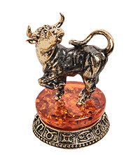 AM-2740 Фигурка «Знак зодиака-Телец» (латунь, янтарь)