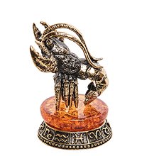 AM-2742 Фигурка «Знак зодиака-Рак» (латунь, янтарь)