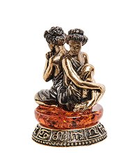 AM-2744 Фигурка «Знак зодиака-Близнецы» (латунь, янтарь)