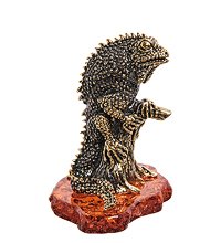 AM-2758 Фигурка «Игуана» (латунь, янтарь)