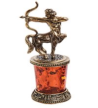 AM-2767 Фигурка «Знак зодиака-Стрелец» (латунь, янтарь)