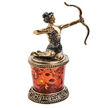 AM-2774 Фигурка «Знак зодиака-Стрелец» (латунь, янтарь)