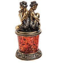 AM-2779 Фигурка «Знак зодиака-Близнецы» (латунь, янтарь)