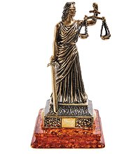 AM-2781 Фигурка «Богиня Правосудия» (латунь, янтарь)