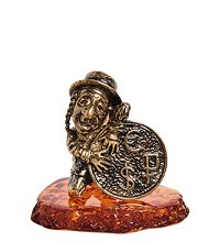 AM-2784 Фигурка «Еврейчик Денежный» (латунь, янтарь)