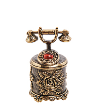 AM-2999 Наперсток «Телефон» (латунь, янтарь)