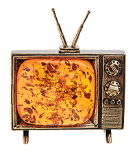 AM-3193 Фигурка «Телевизор» (латунь, янтарь)