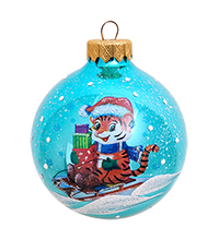 НФШ-1108 Ел. украшение Шар «Тигренок» 85 мм