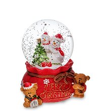 PM-69 Шар со снегом муз. с подсветкой «Счастливого Рождества!»