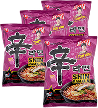 ER-175 Лапша Нонгшим Шин Рамен со вкусом Том Ям, 4шт*123г, Корея