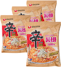 ER-176 Лапша Нонгшим Шин Рамен остро-сливочный TOOMBA (STIR FRY), 4шт*137г, Корея
