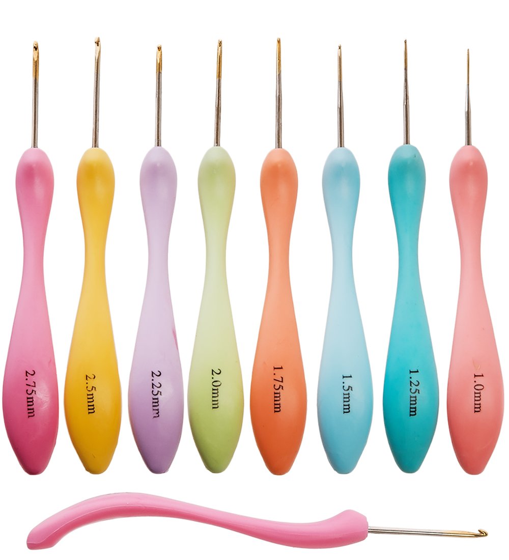 Крючок clover soft touch 1 мм. Стальные крючки для вязания. Двухстороннее вязание крючком. 5. Крючок 2 25.