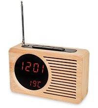 ЯЛ-07-24/ 1 Радио-часы  (жёлтое дерево с красной подсветкой)