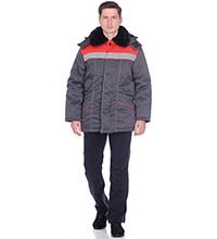 ЯЛ-02-18 Куртка зимняя, т.серый/красный