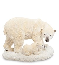 WS-706 Статуэтка «Белый медведь с детенышем»