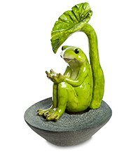 ED-349 Декор. фонтан «Лягушонок под листом»