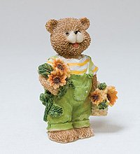 20 SN30674 Фиг. Медвежонок с цветами 9,7см.