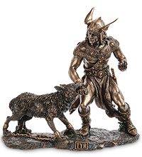 WS-1086 Статуэтка «Бог воинской доблести Тюр и Фенрир»