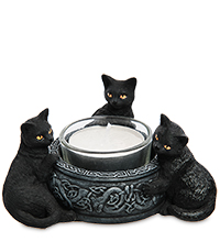 WS-1161 Статуэтка-подсвечник «Три черных кота»