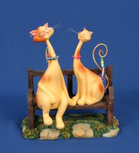 WP 55064 Фигурка «Коты на скамье» h=24см. 1/асс.